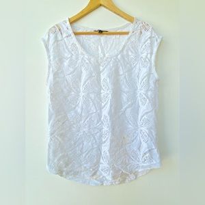 Banana Republic white Lace Top Shirt Sleeve
